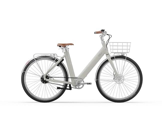 Vélo électrique urbain Voltaire Rivoli longue Autonomie performant confortable couleur crème