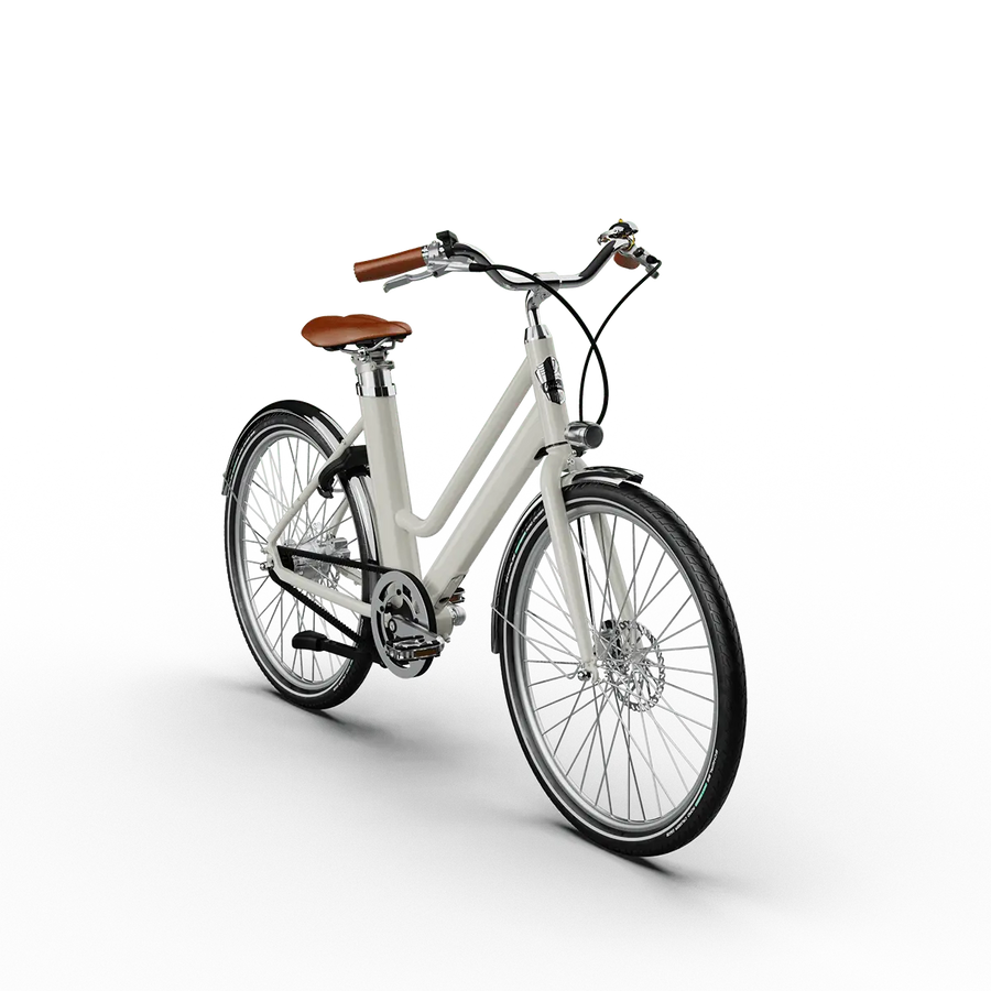 Voltaire Bellecour electric bike: timeless, urban elegance in cream Paris color