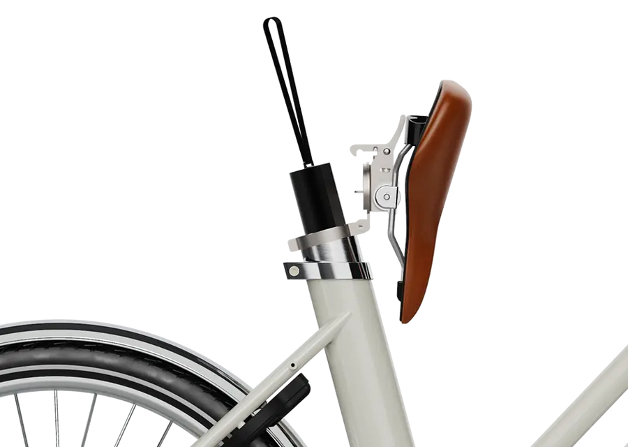 La batterie du vélo électrique est cachée dans la selle pour un design toujours plus élégant.